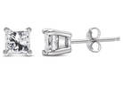 14K White Gold Princess Cut Lab-Grown Diamond Solitaire Stud Earrings (F-G Color, VS2-SI1 Clarity) - Stormyjay