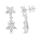 18k White Gold 6.0 Cttw Marquise Diamond Floral Dangle Drop Earrings (E-F Color, VS1-VS2 Clarity) - Stormyjay