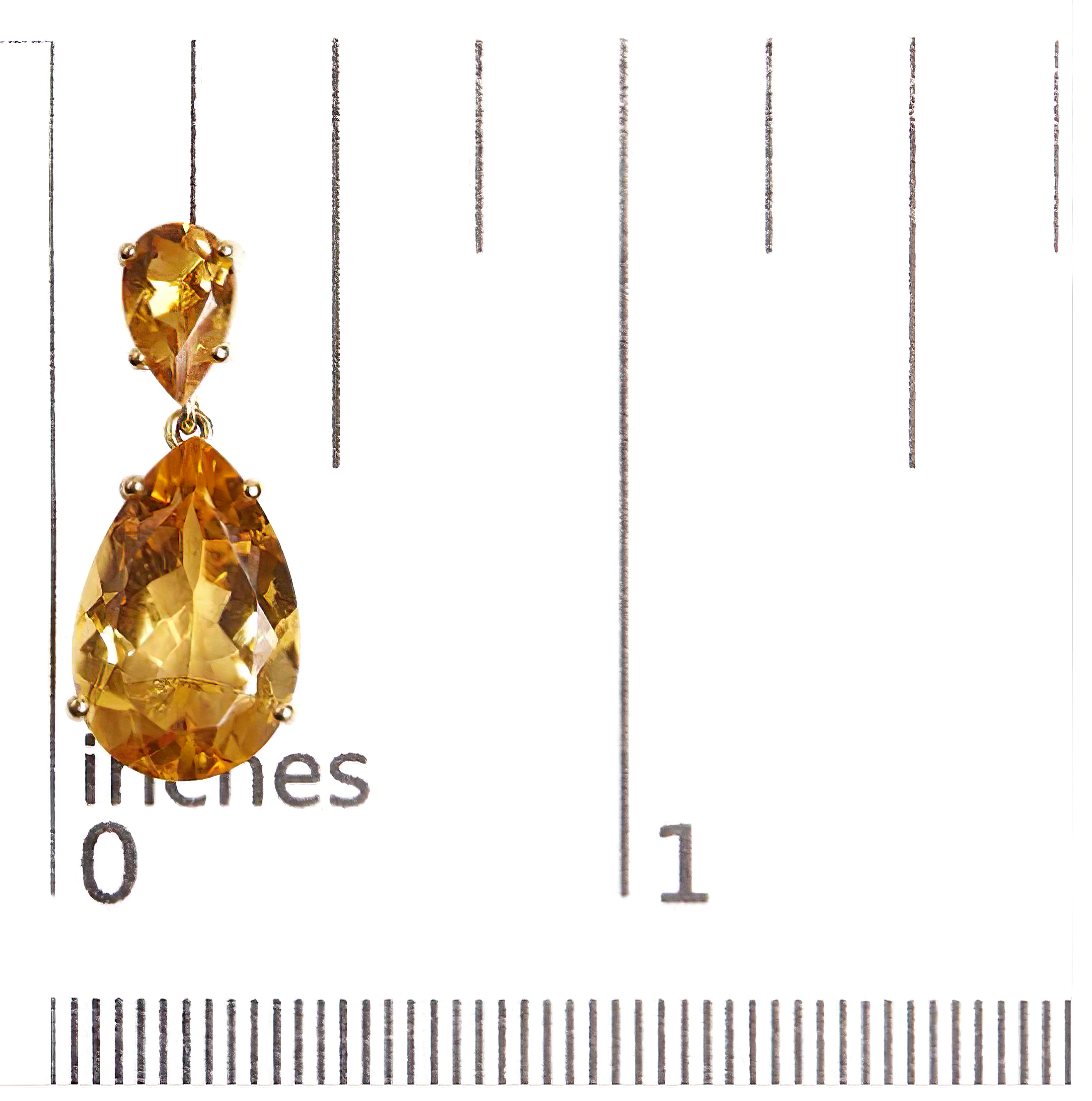 10K Yellow Gold Plated .925 Sterling Silver 12 1/3 Cttw Pear Shaped Orange Citrine Dangle Double Drop Stud Earring - Stormyjay