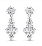 18K White Gold 9 1/2 Cttw Diamond Cluster Drop Dangle Clip-On Earrings (F-G Color, VS1-VS2 Clarity) - Stormyjay