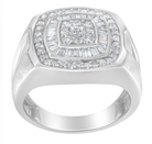 14K White Gold Men's Diamond Band Ring (1 cttw, H-I Color, SI1-I2 Clarity) - Stormyjay