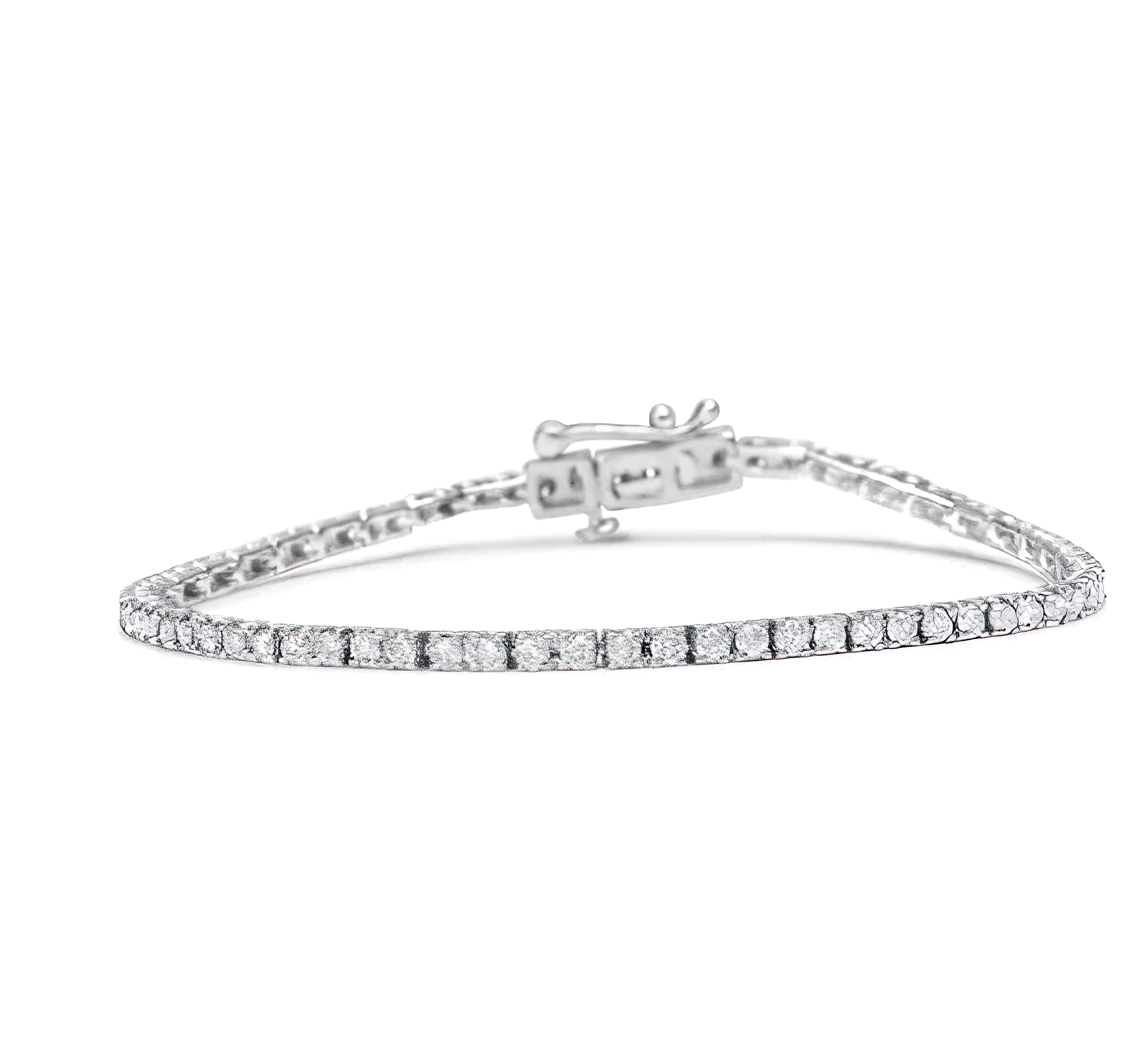 10K White Gold 2.0 Cttw Prong Set Round-Cut 7.25" Classic Lab Grown Diamond Tennis Bracelet (G-H Color, VS2-SI1 Clarity) - Stormyjay