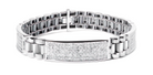 14K White Gold 12.0 Cttw Men's Invisible Set Princess Diamond Tennis Bracelet (G-H Color, VS1-VS2 Clarity) - Size 8.5" Inches - Stormyjay