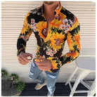 Men's Vacation Lapel Collar Polyester Shirt - Stormyjay