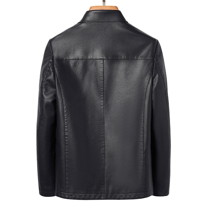 Lapel Ecological Real Leather Clothes Coat Leather Jacket Men - Stormyjay