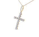 10K Yellow Gold 5/8 Cttw Miracle Set Round Diamond Circle Link Cross Pendant Necklace for Men (H-I Color, SI1-SI2 Clarity) - NO CHAIN INCLUDED - Stormyjay