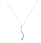 14K White Gold 2.00 Cttw Princess-cut and Baguette-Cut Diamond Journey 18" Pendant Necklace (H-I Color, SI2-I1 Clarity) - Stormyjay