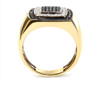 Men's 10K Yellow Gold 3/4 Cttw White and Black Treated Diamond Ring Band (Black / I-J Color, I2-I3 Clarity) - Stormyjay