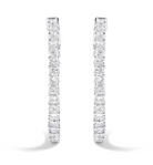 14K White Gold 5.0 Cttw Princess Cut Diamond Inside Out Hoop Earrings (G-H Color, SI2-I1 Clarity) - 30 MM - Stormyjay