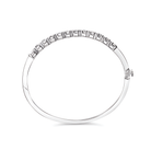 14K White Gold 1 7/8 Cttw Semi Bezel Set Diamond Floral Cluster Bangle Bracelet (H-I Color, SI1-SI2 Clarity) - Fits wrists up to 7.25 Inches - Stormyjay