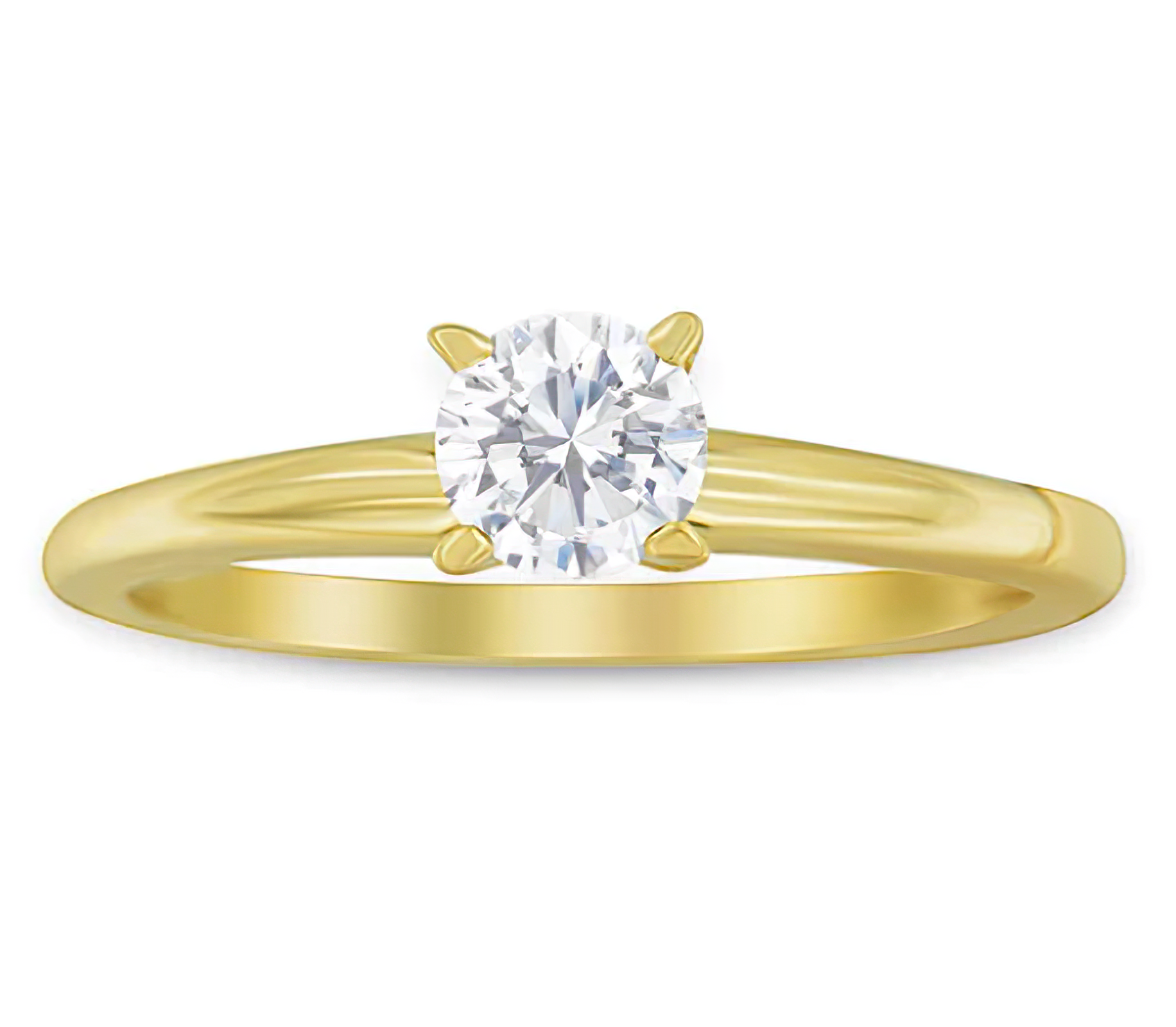 GIA Certified 14k Gold 1/2 Cttw Diamond Solitaire Engagement Ring (H Color, SI1 Clarity) - Size 6 - Stormyjay