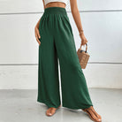 New casual solid color flared wide-leg pants - Stormyjay