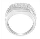 14K White Gold Men's Diamond Squared Band Ring (1 cttw, H-I Color, SI2-I1 Clarity) - Stormyjay