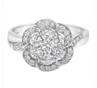 14K White Gold Floral Cluster Diamond Ring (1 Cttw, H-I Color, SI2-I1 Clarity) - Stormyjay