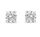 14K Gold 1.0 Carat Round Brilliant Cut Lab Grown White Diamond 4-Prong Classic Solitaire Stud Earrings - Stormyjay