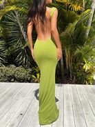 Backless Wide Strap Maxi Dress - Stormyjay