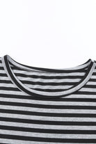 Black Striped Summer Top Casual Sleeveless T Shirt for Women - Stormyjay