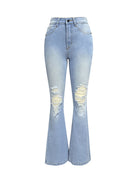 Distressed Bootcut Jeans with Pockets - Stormyjay