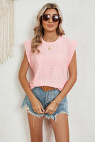 Eyelet Round Neck Tank - Stormyjay