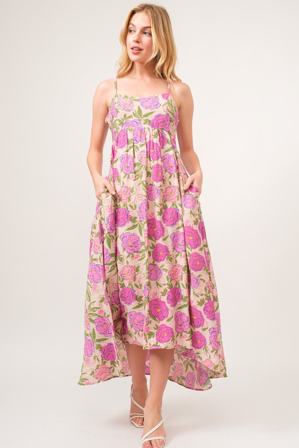 And The Why Floral High-Low Hem Cami Dress - Stormyjay