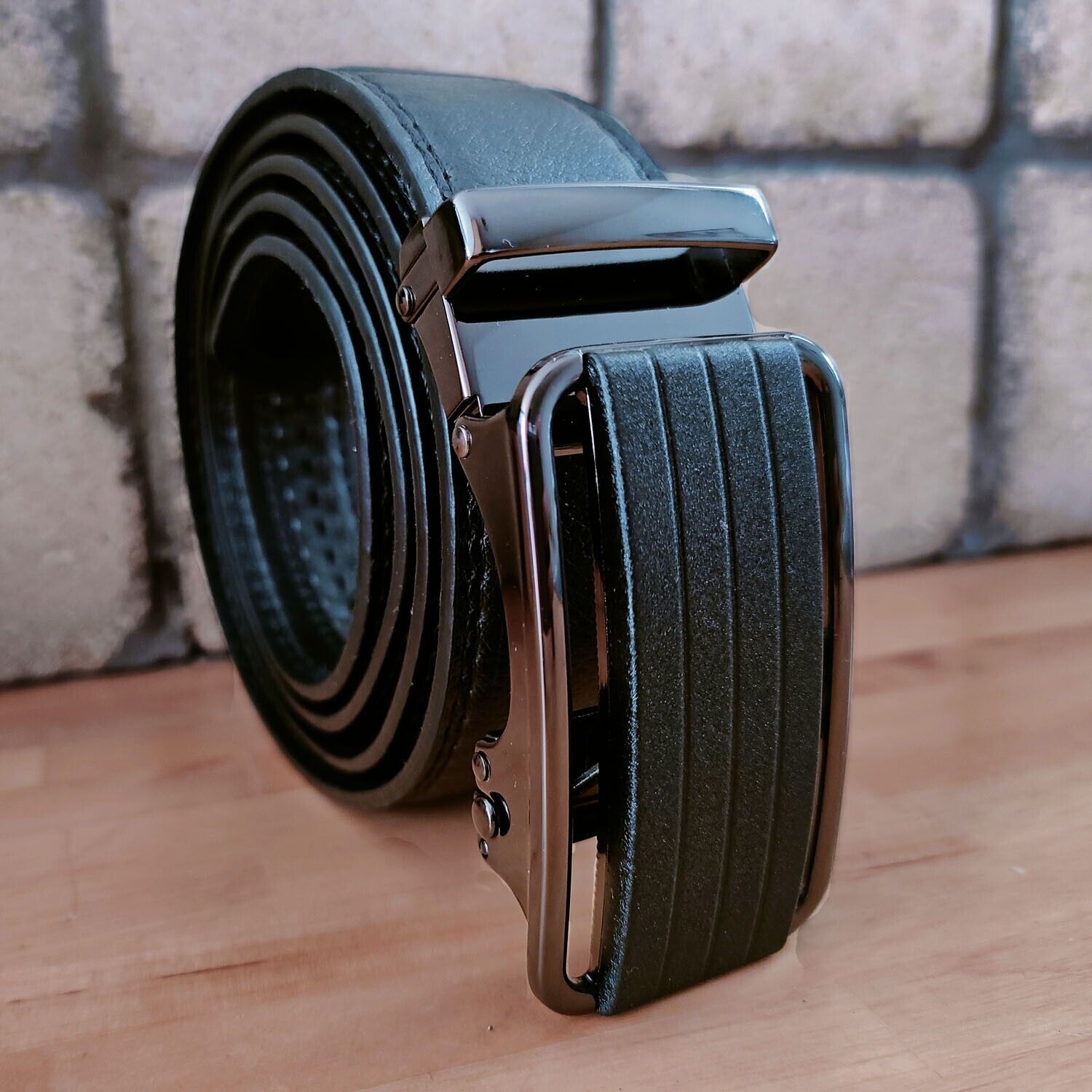 Men's Ratchet Belt Leather Mens Belt With Slide Buckle Ratchet Belts For Men USA - Stormyjay