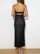 Sequin Cutout Tube Dress - Stormyjay