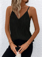 Textured V-Neck Cami - Stormyjay