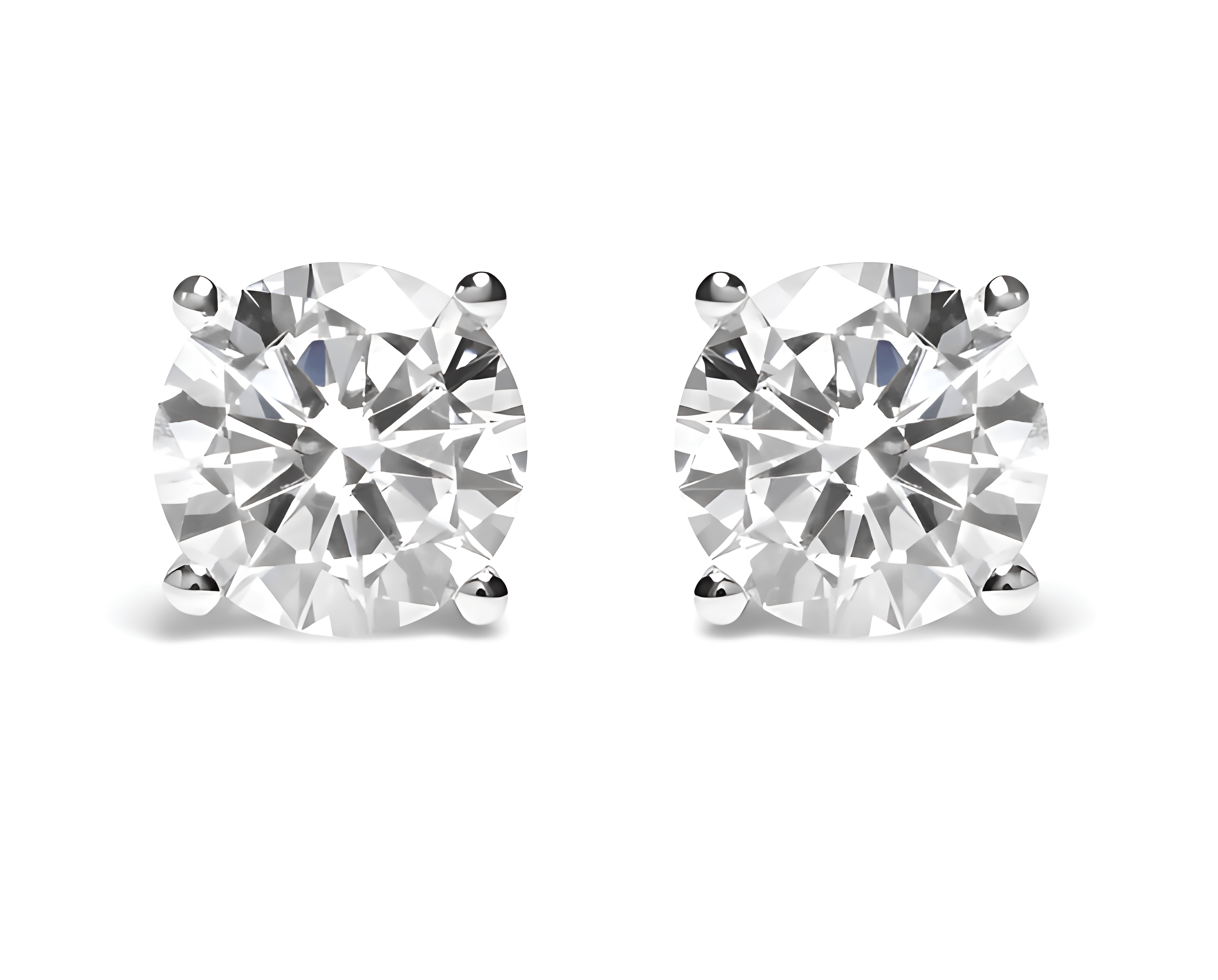 GIA Certified 14K White Gold 6.0 Cttw 4-Prong Round Brilliant Cut Diamond Solitaire Stud Earrings with Screw Backs (F Color, VS2 Clarity) - Stormyjay