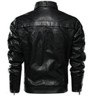 Men PU Leather Jacket Thick Motorcycle Leather Jacket Fashion Vintage Fit Coat - Stormyjay