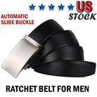 Microfiber Leather Mens Ratchet Belt, Belts For Men Adjustable Automatic Buckle - Stormyjay