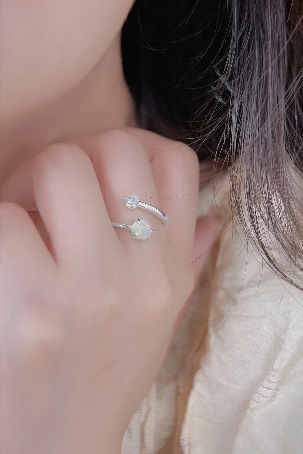 Opal 925 Sterling Silver Bypass Ring - Stormyjay