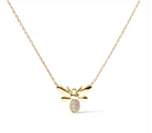 10K Yellow Gold Diamond Accented Bumble Bee Pendant 18-Inch Necklace (H-I Color, I1-I2 Clarity) - Stormyjay