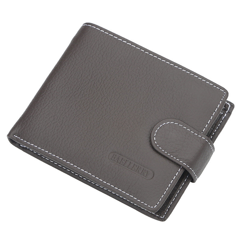 Men Wallet Short Retro Buckle Multifunctional - Stormyjay