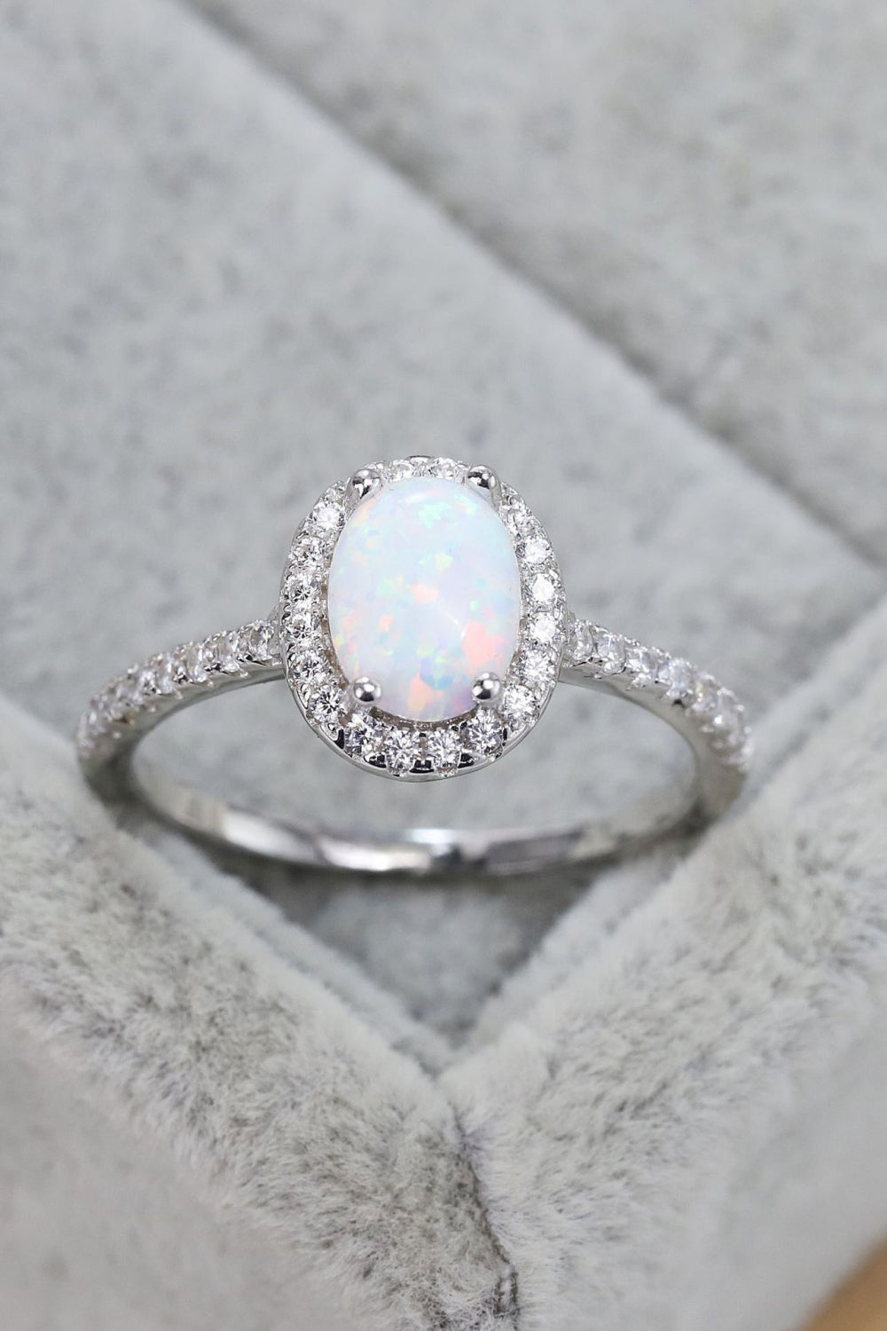 Opal 925 Sterling Silver Halo Ring - Stormyjay