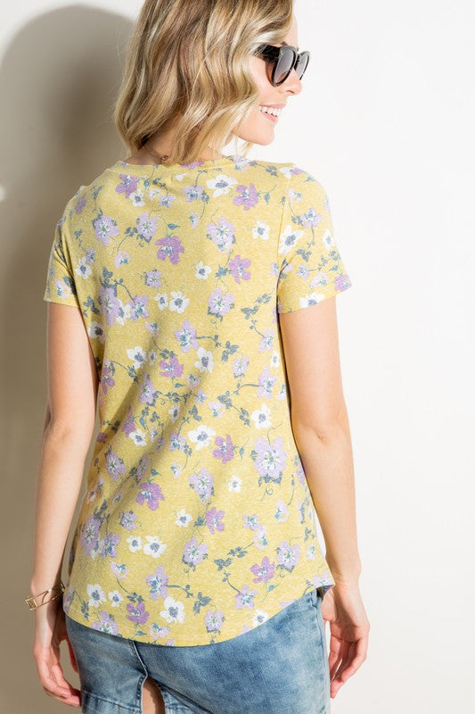 FLORAL PRINT TRIBLEND TOP - Stormyjay