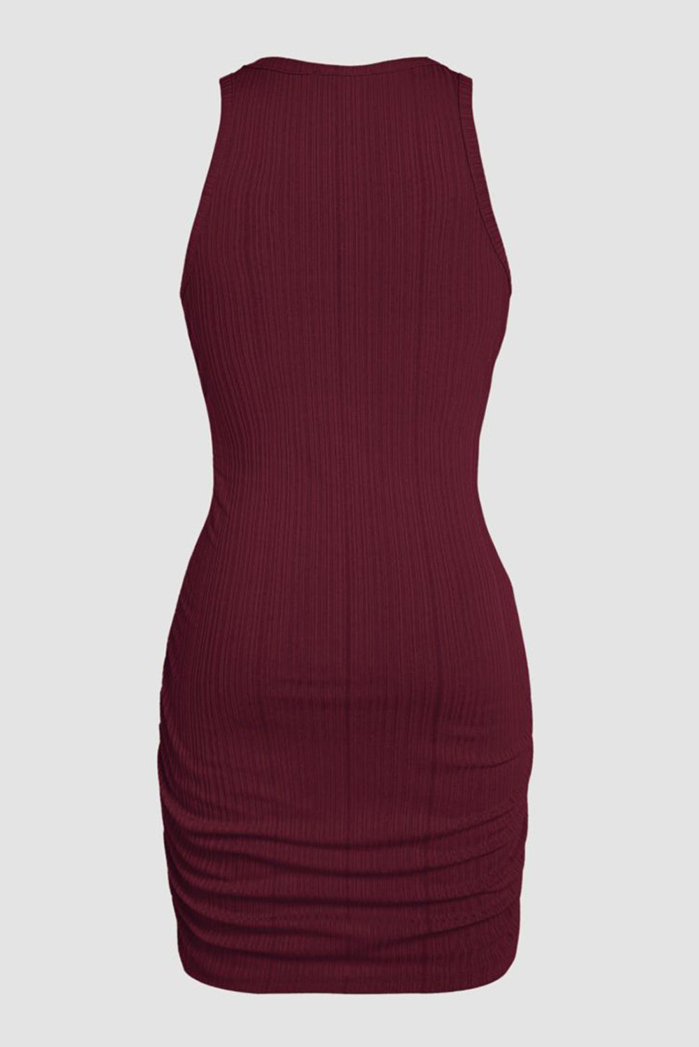 Red Dahlia Ruched Sleeveless Bodycon Dress - Stormyjay