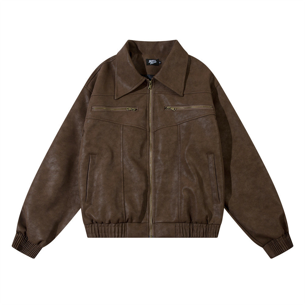 Vintage Distressed Leather Jacket For Men - Stormyjay