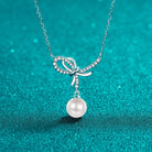 Natural Pearl Pendant Moissanite 925 Sterling Silver Necklace - Stormyjay