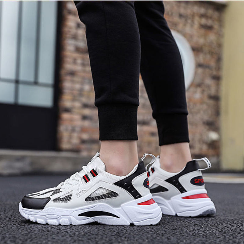 White Sneakers Men Non Slip Walking Running Shoes Sports - Stormyjay