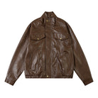 Loose Leather Coat Flight Jacket Men - Stormyjay