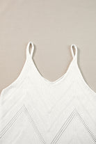 Parchment Chevron Pointelle Knit Cami Top - Stormyjay