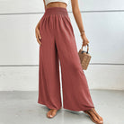 New casual solid color flared wide-leg pants - Stormyjay