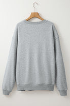 Parchment Solid Fleece Loose Crew Neck Sweatshirt - Stormyjay