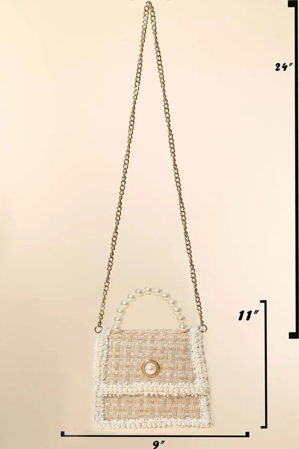 Fame Pearly Trim Woven Handbag - Stormyjay