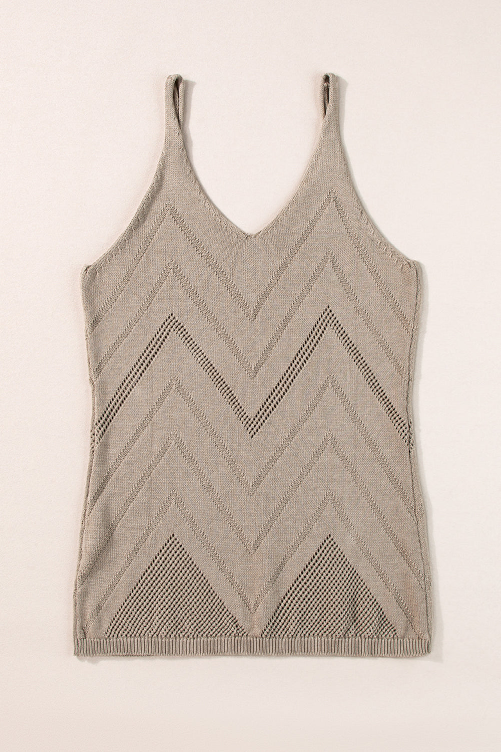 Parchment Chevron Pointelle Knit Cami Top - Stormyjay