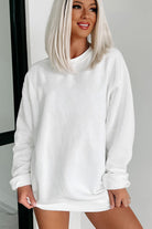 Parchment Solid Fleece Loose Crew Neck Sweatshirt - Stormyjay