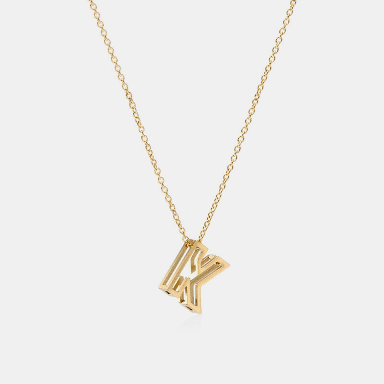 Stainless Steel Letter Pendant Necklace - Stormyjay