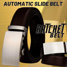 Microfiber Leather Mens Ratchet Belt Belts For Men Adjustable Automatic Buckle Dark Brown - Stormyjay