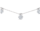 10K White Gold 3.0 Cttw Round-Cut Diamond 7 Stone Cluster Station Necklace (H-I Color, I1-I2 Clarity) - 18" - Stormyjay