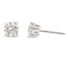 14K Gold 1.0 Carat Round Brilliant Cut Lab Grown White Diamond 4-Prong Classic Solitaire Stud Earrings - Stormyjay